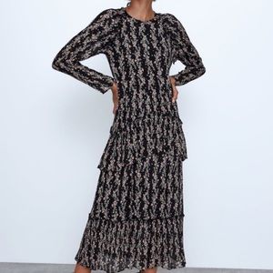 Zara print maxi dress